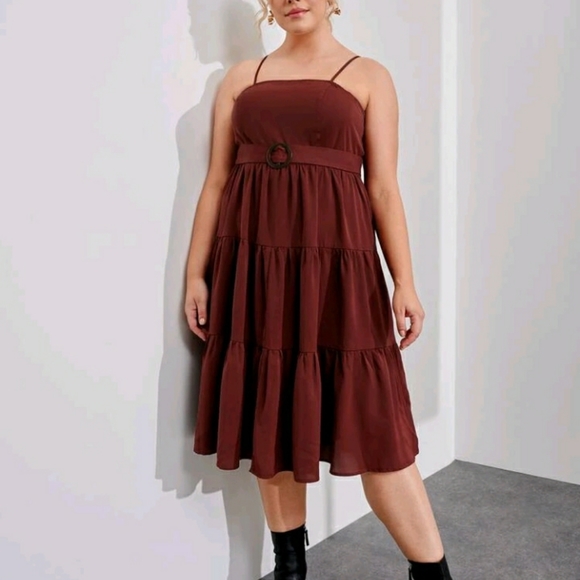 NEW Plus Belted Cami Dress - Picture 4 of 9